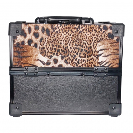 GENTI SI PORTFARDURI - Geanta pentru cosmetice 26x18x21cm Negru Animal Print