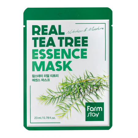 MASTI FATA SI PLASTURI OCHI - Masca textila de fata cu ser hidratant calmant Farmstay Real Tea Tree 23ml