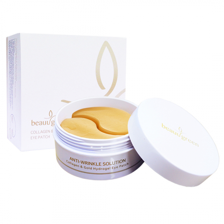 MASTI FATA SI PLASTURI OCHI - Plasturi anticearcan de ochi cu ser antirid si luminozitate Beauugreen Collagen & Gold Eye Patch 60bc/90g